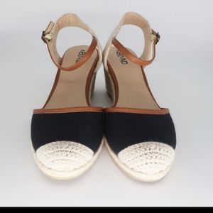 Abound Navy & Jute Espardrille Sandals Sz 8.5